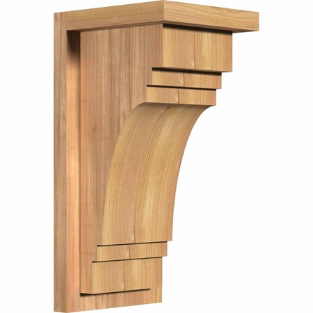 Pescadero Smooth Corbel W/Backplate, Western Red Cedar, 7 1/2W X 8D X 16H